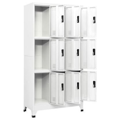 vidaXL Locker Cabinet White 90x45x180 cm Steel