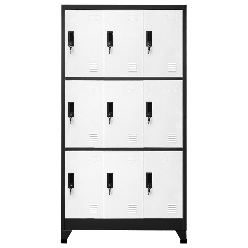 vidaXL Locker Cabinet Anthracite and White 90x45x180 cm Steel