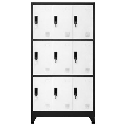 vidaXL Locker Cabinet Anthracite and White 90x45x180 cm Steel