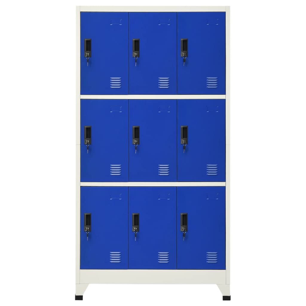 vidaXL Locker Cabinet Grey and Blue 90x45x180 cm Steel