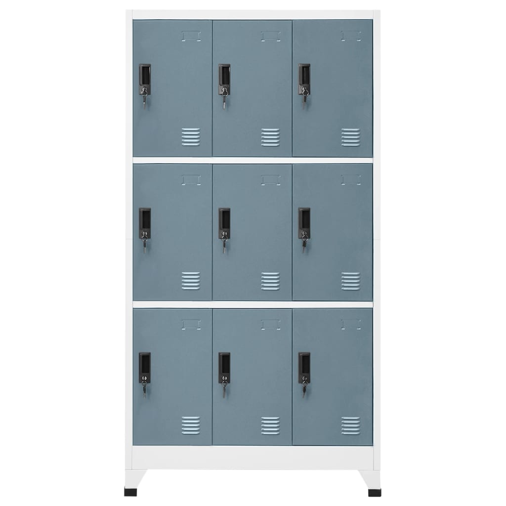 vidaXL Locker Cabinet Light Grey and Dark Grey 90x45x180 cm Steel
