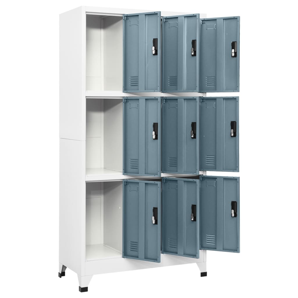vidaXL Locker Cabinet Light Grey and Dark Grey 90x45x180 cm Steel