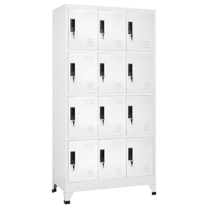 vidaXL Locker Cabinet White 90x45x180 cm Steel
