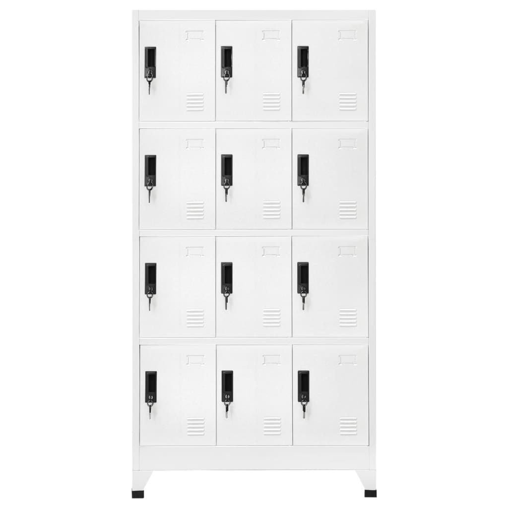 vidaXL Locker Cabinet White 90x45x180 cm Steel