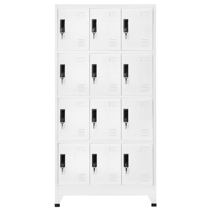 vidaXL Locker Cabinet White 90x45x180 cm Steel