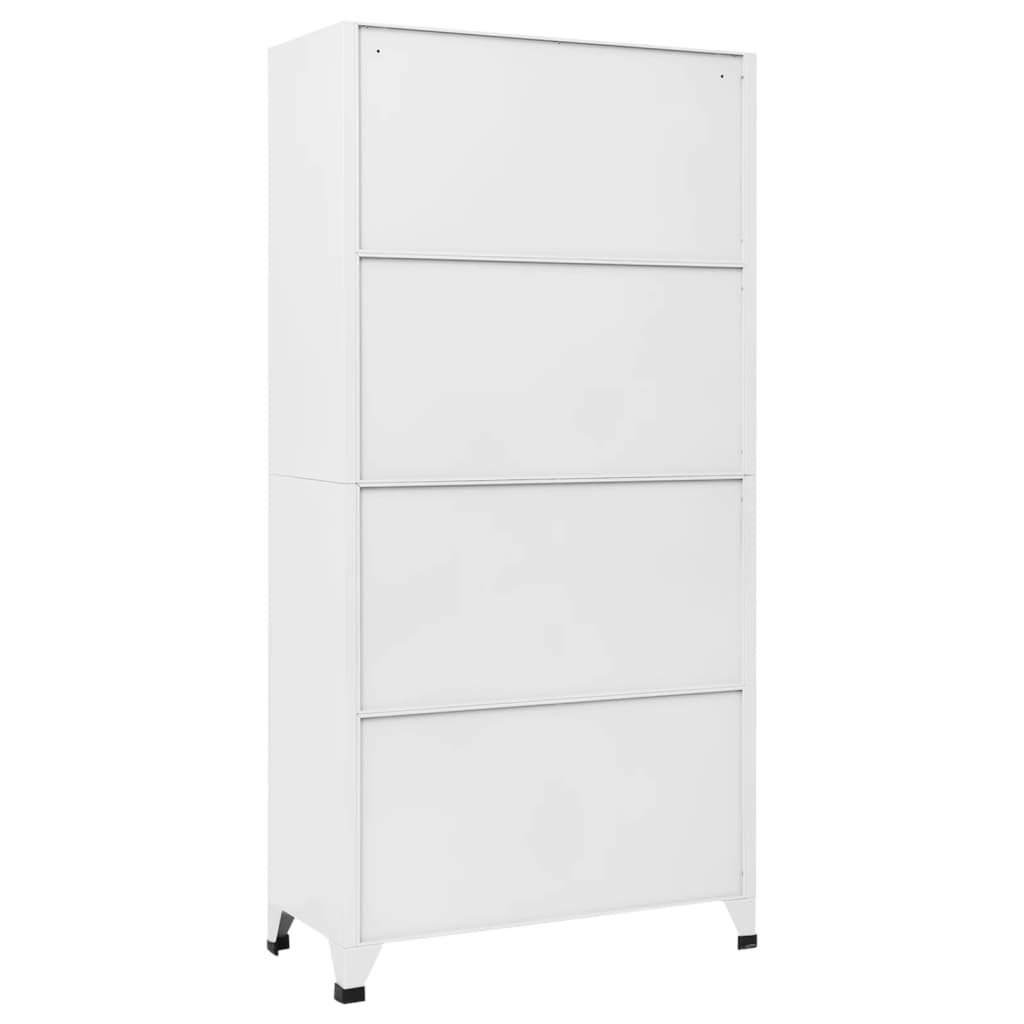 vidaXL Locker Cabinet White 90x45x180 cm Steel