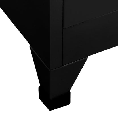 vidaXL Locker Cabinet Black 90x45x180 cm Steel