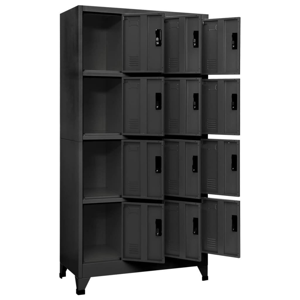 vidaXL Locker Cabinet Anthracite 90x45x180 cm Steel