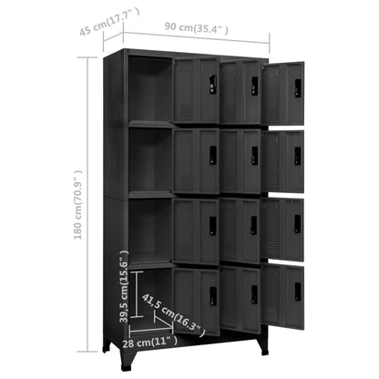 vidaXL Locker Cabinet Anthracite 90x45x180 cm Steel