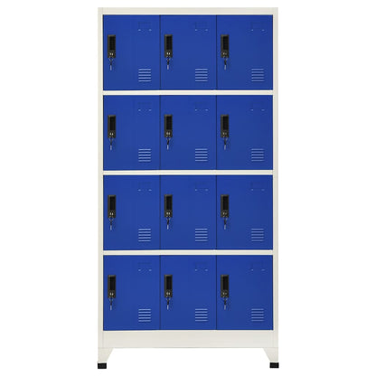 vidaXL Locker Cabinet Grey and Blue 90x45x180 cm Steel