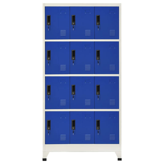 vidaXL Locker Cabinet Grey and Blue 90x45x180 cm Steel