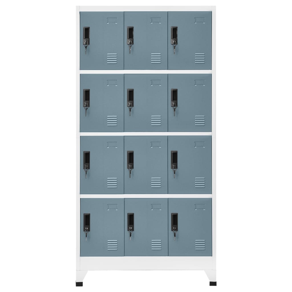 vidaXL Locker Cabinet Light Grey and Dark Grey 90x45x180 cm Steel