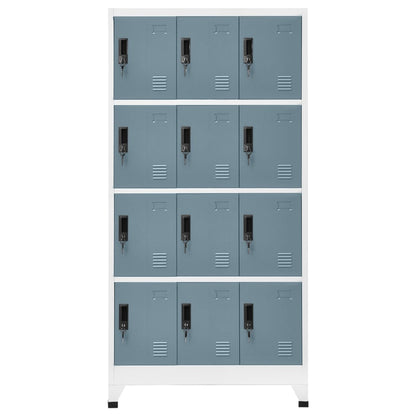 vidaXL Locker Cabinet Light Grey and Dark Grey 90x45x180 cm Steel