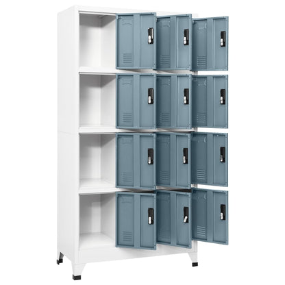 vidaXL Locker Cabinet Light Grey and Dark Grey 90x45x180 cm Steel