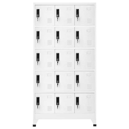 vidaXL Locker Cabinet White 90x40x180 cm Steel