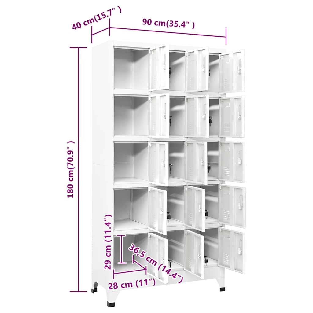 vidaXL Locker Cabinet Light Grey 90x40x180 cm Steel