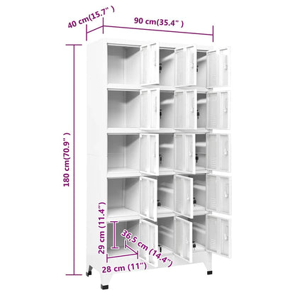 vidaXL Locker Cabinet Light Grey 90x40x180 cm Steel