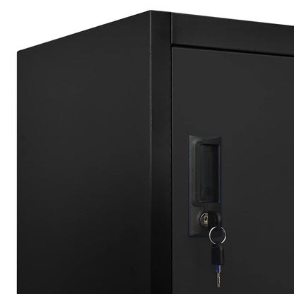 vidaXL Locker Cabinet Black 90x40x180 cm Steel