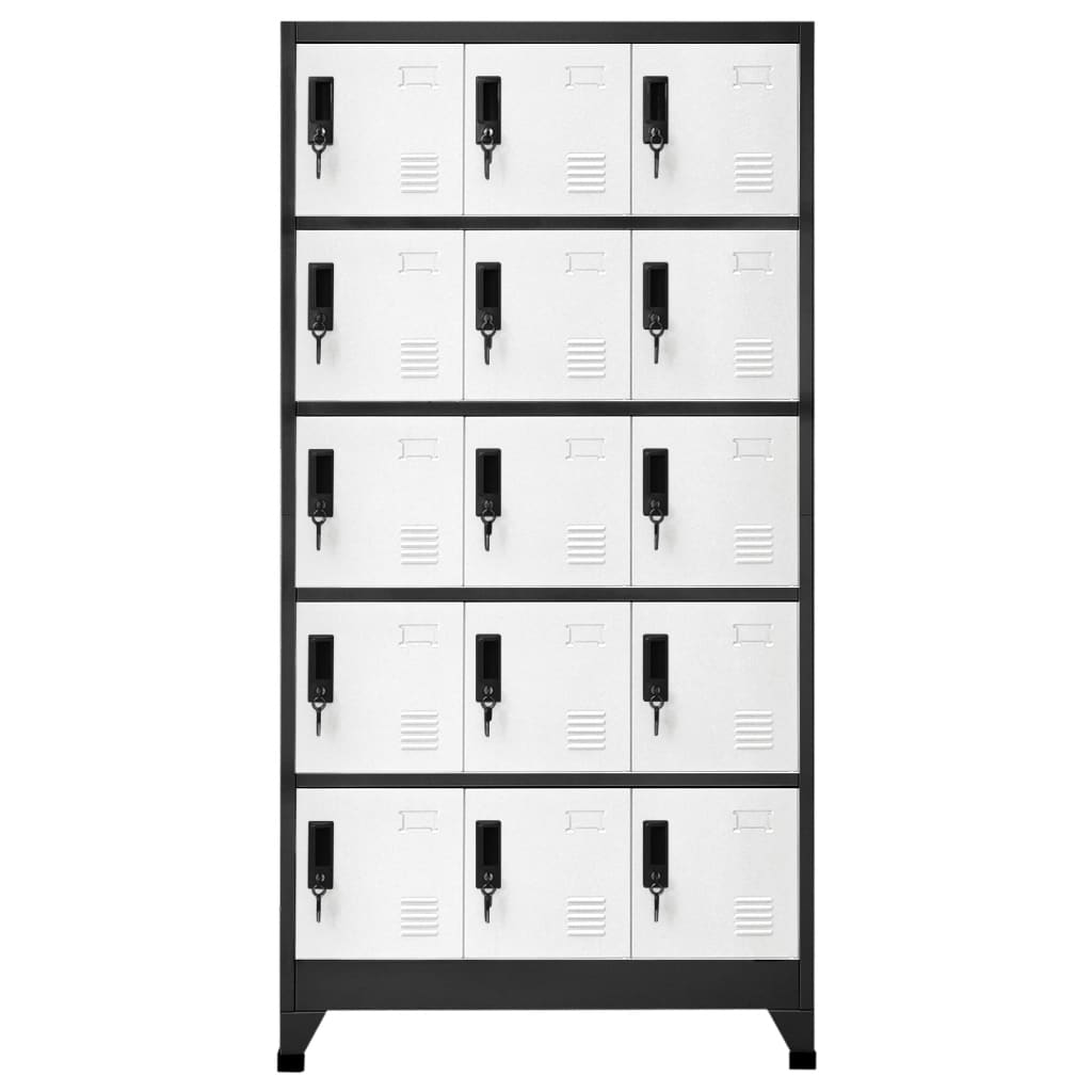vidaXL Locker Cabinet Anthracite and White 90x40x180 cm Steel