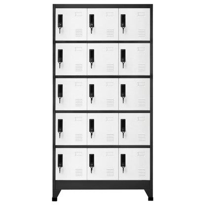 vidaXL Locker Cabinet Anthracite and White 90x40x180 cm Steel