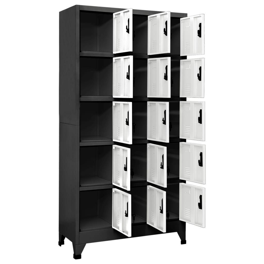 vidaXL Locker Cabinet Anthracite and White 90x40x180 cm Steel