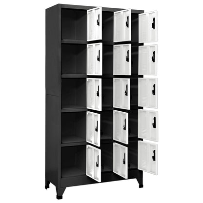vidaXL Locker Cabinet Anthracite and White 90x40x180 cm Steel