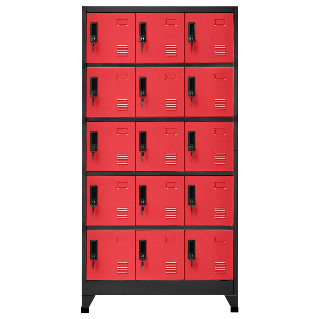 vidaXL Locker Cabinet Anthracite and Red 90x40x180 cm Steel