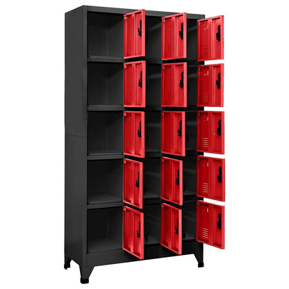 vidaXL Locker Cabinet Anthracite and Red 90x40x180 cm Steel