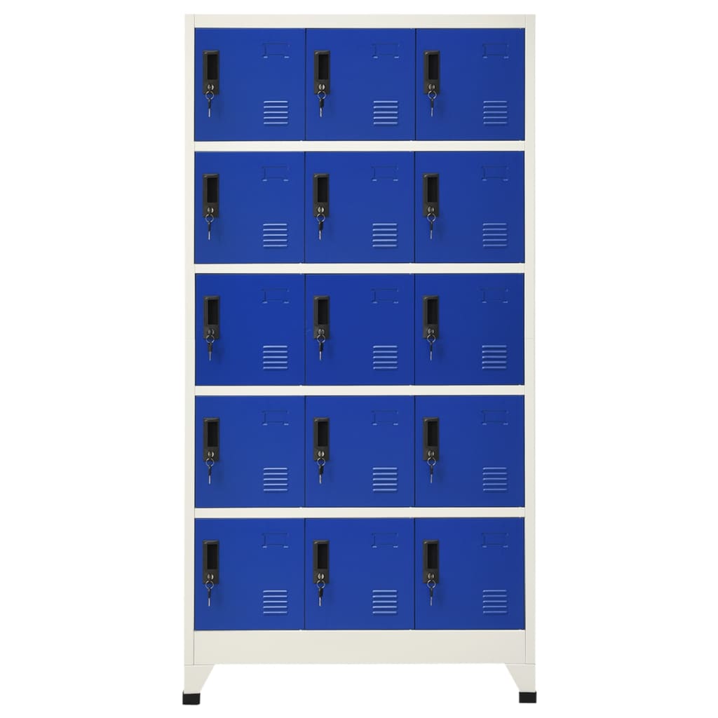 vidaXL Locker Cabinet Grey and Blue 90x40x180 cm Steel