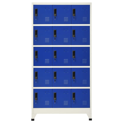 vidaXL Locker Cabinet Grey and Blue 90x40x180 cm Steel