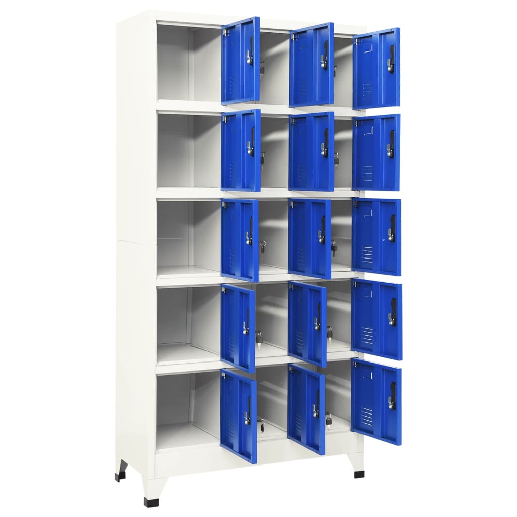 vidaXL Locker Cabinet Grey and Blue 90x40x180 cm Steel