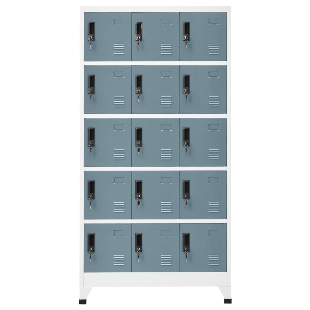 vidaXL Locker Cabinet Light Grey and Dark Grey 90x40x180 cm Steel