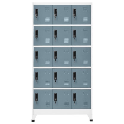 vidaXL Locker Cabinet Light Grey and Dark Grey 90x40x180 cm Steel