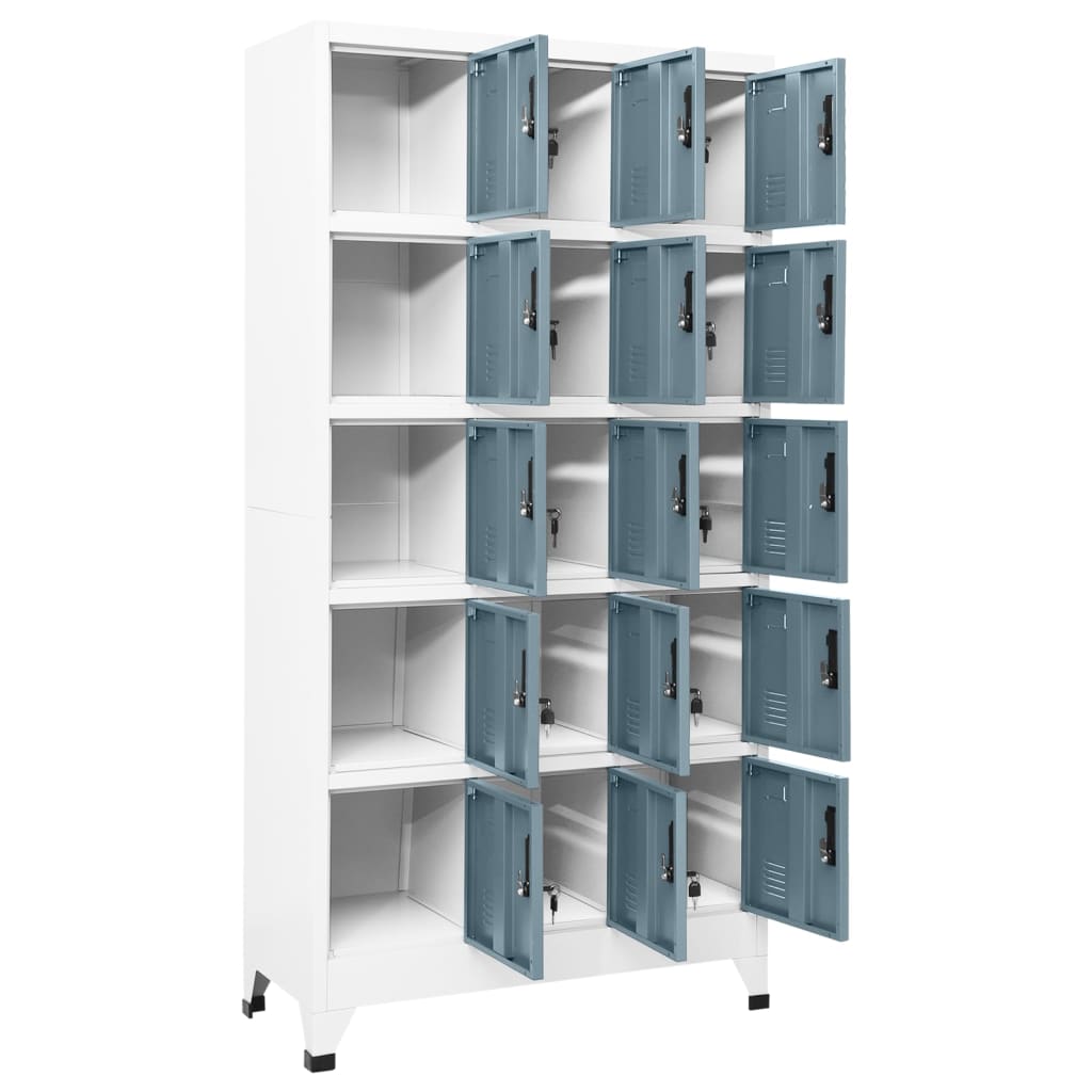 vidaXL Locker Cabinet Light Grey and Dark Grey 90x40x180 cm Steel