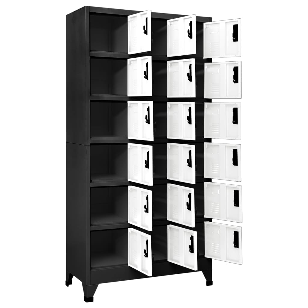 vidaXL Locker Cabinet Anthracite and White 90x40x180 cm Steel