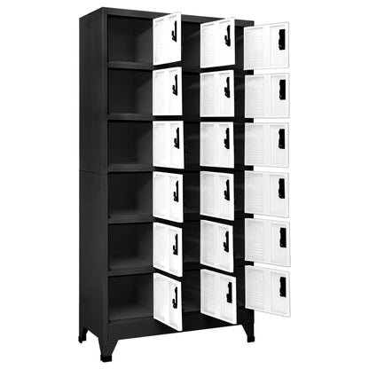 vidaXL Locker Cabinet Anthracite and White 90x40x180 cm Steel