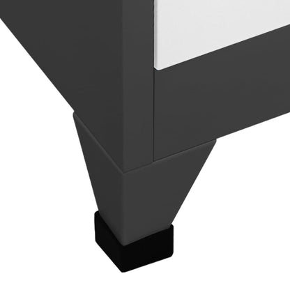 vidaXL Locker Cabinet Anthracite and White 90x40x180 cm Steel