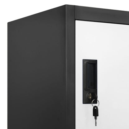 vidaXL Locker Cabinet Anthracite and White 90x40x180 cm Steel