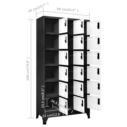 vidaXL Locker Cabinet Anthracite and White 90x40x180 cm Steel