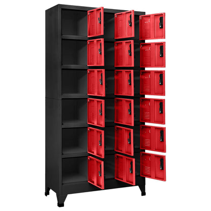 vidaXL Locker Cabinet Anthracite and Red 90x40x180 cm Steel