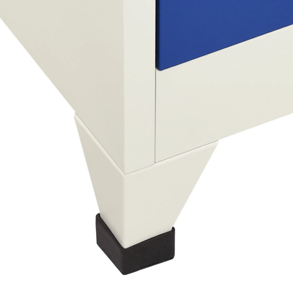 vidaXL Locker Cabinet Grey and Blue 90x40x180 cm Steel