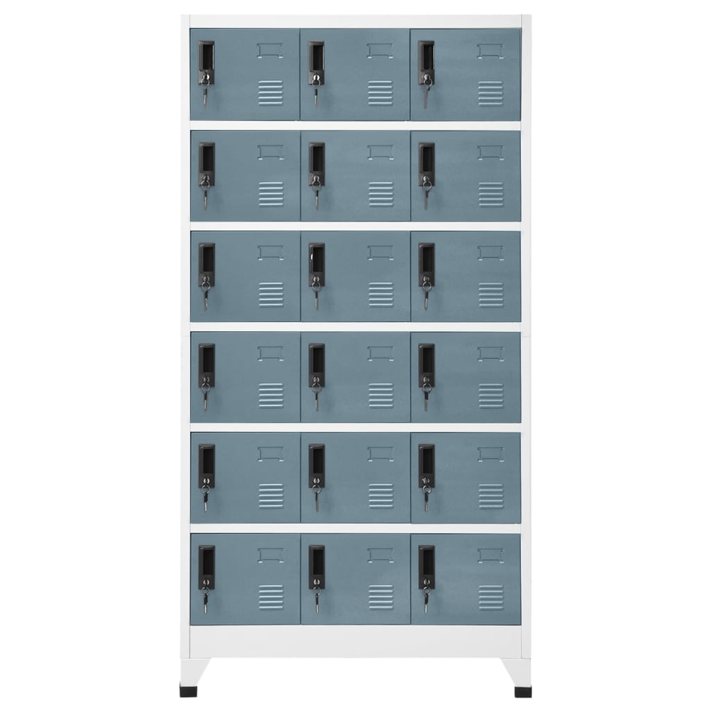 vidaXL Locker Cabinet Light Grey and Dark Grey 90x40x180 cm Steel