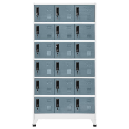 vidaXL Locker Cabinet Light Grey and Dark Grey 90x40x180 cm Steel