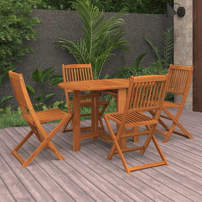 vidaXL Dining Set | Natural wood | Solid Acacia wood | Set | Collapsible