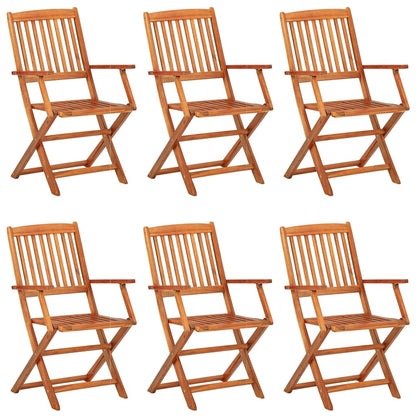 vidaXL Dining Set | Natural Acacia | Solid Acacia Wood | 7 pieces |  Foldable