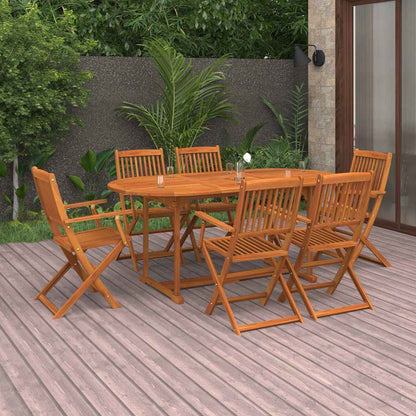 vidaXL 7 Piece Garden Dining Set 180x90x75 cm Solid Wood Acacia