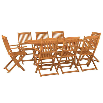 vidaXL Dining Set | Natural Wood | Solid Acacia wood | Large | Foldable