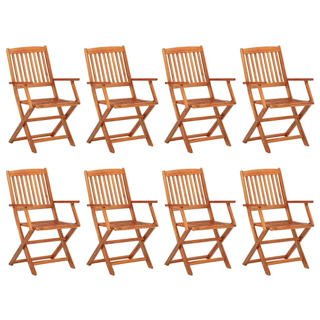 vidaXL Dining Set | Natural Wood | Solid Acacia wood | Large | Foldable