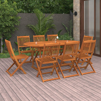 vidaXL Dining Set | Brown | Solid Acacia wood | 180x90x75 cm |  Foldable
