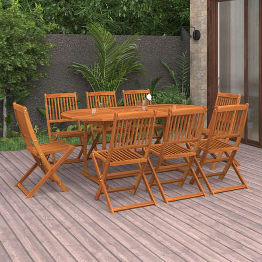 vidaXL Dining Set | Brown | Solid Acacia wood | 180x90x75 cm |  Foldable